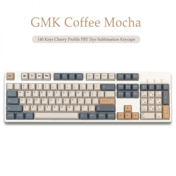 140 Keys GMK Coffee Mocha Keycaps Cherry Profile PBT DYE Sublimation Mechanical Keyboard Keycap For MX - GMK Keycap