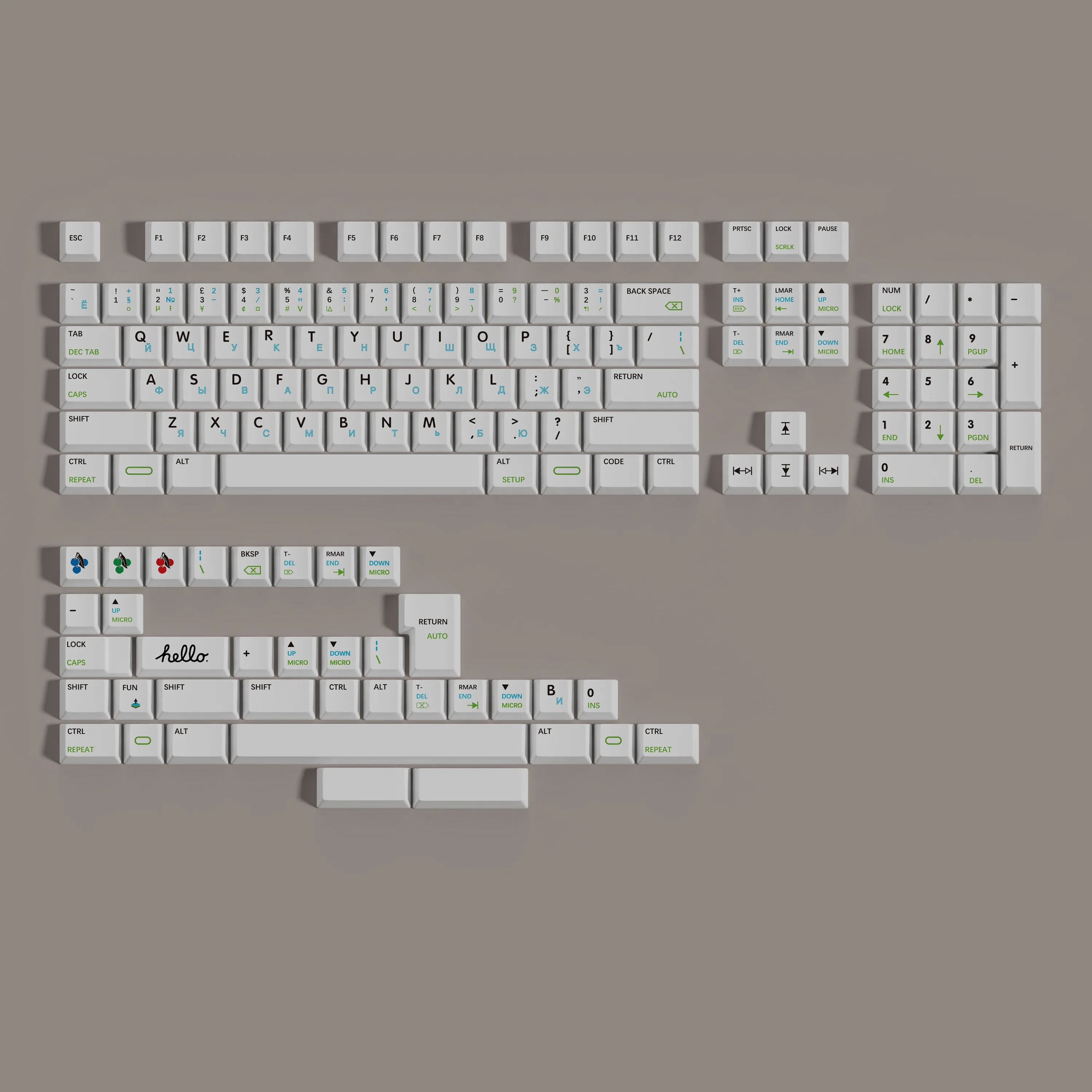 1 Set GMK Redacted PBOW Honor 2048 Alice French AZERTY Keycaps PBT Dye Subbed Key Caps 1 - GMK Keycap