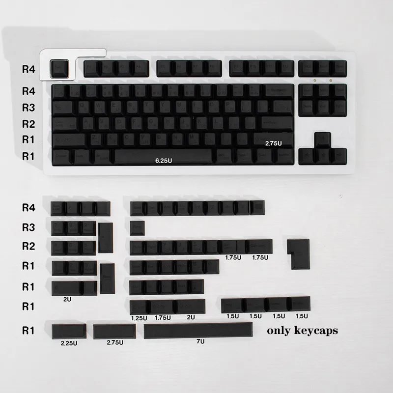 144-Keys-GMK-Clones-Dark-Keycaps-Minimall-Black-PBT-Dye-Sub-KeyCap-Cherry-Profile-For-Mechanical-5