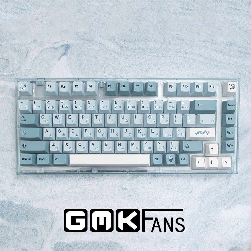GMKfans 139 Keys Caps GMK Iceberg PBT Cherry Profile Japanese Keycap for Mechanical Keyboards Blue Cap - GMK Keycap
