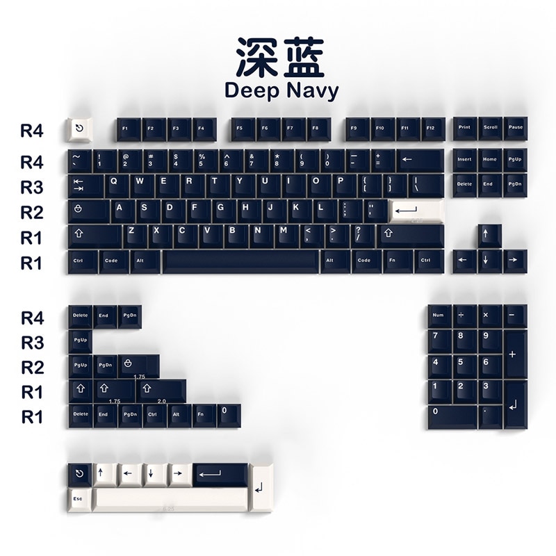 Gmk Clone Deep Navy 132 Key Cherry Profile Double Shot English Custom Personality Keycap For Mechanical - GMK Keycap