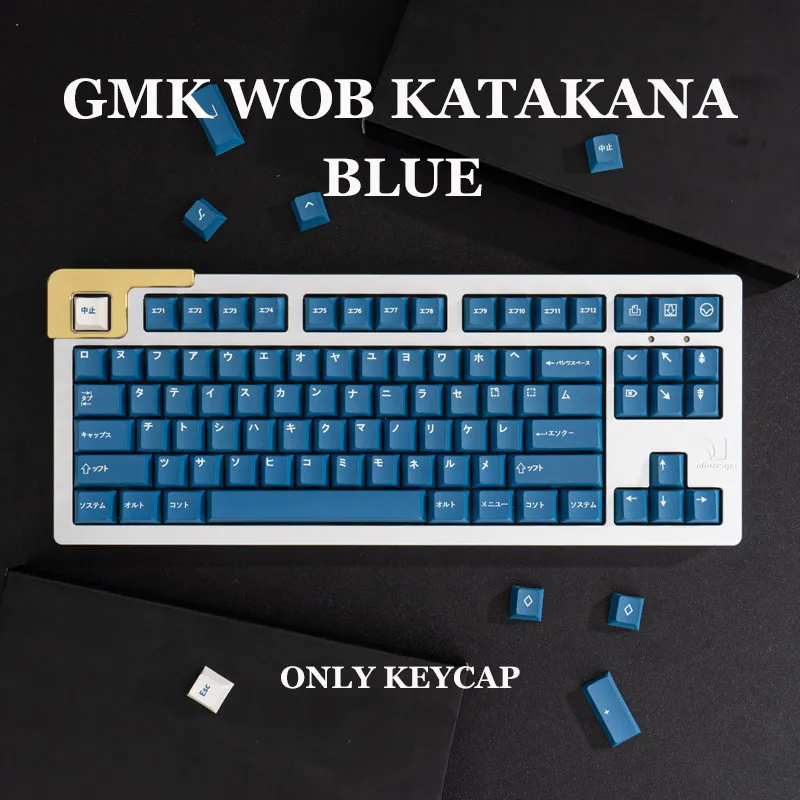 Gmk-Wob-Katakana-Blue-Large-Set-Pbt-Keycap-Cherry-Profile-Dye-Sub-Japanese-Custom-Personality-Keycaps