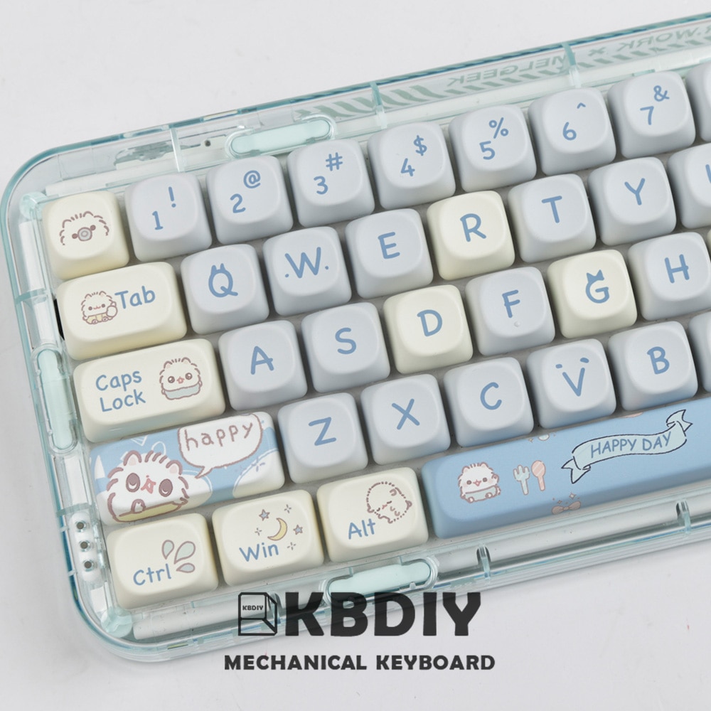 KBDiy 144 Keys Set MOA Profile Cute Cat Custom PBT Keycap for Mechanical Gaming Keyboard Keycaps 1 - GMK Keycap