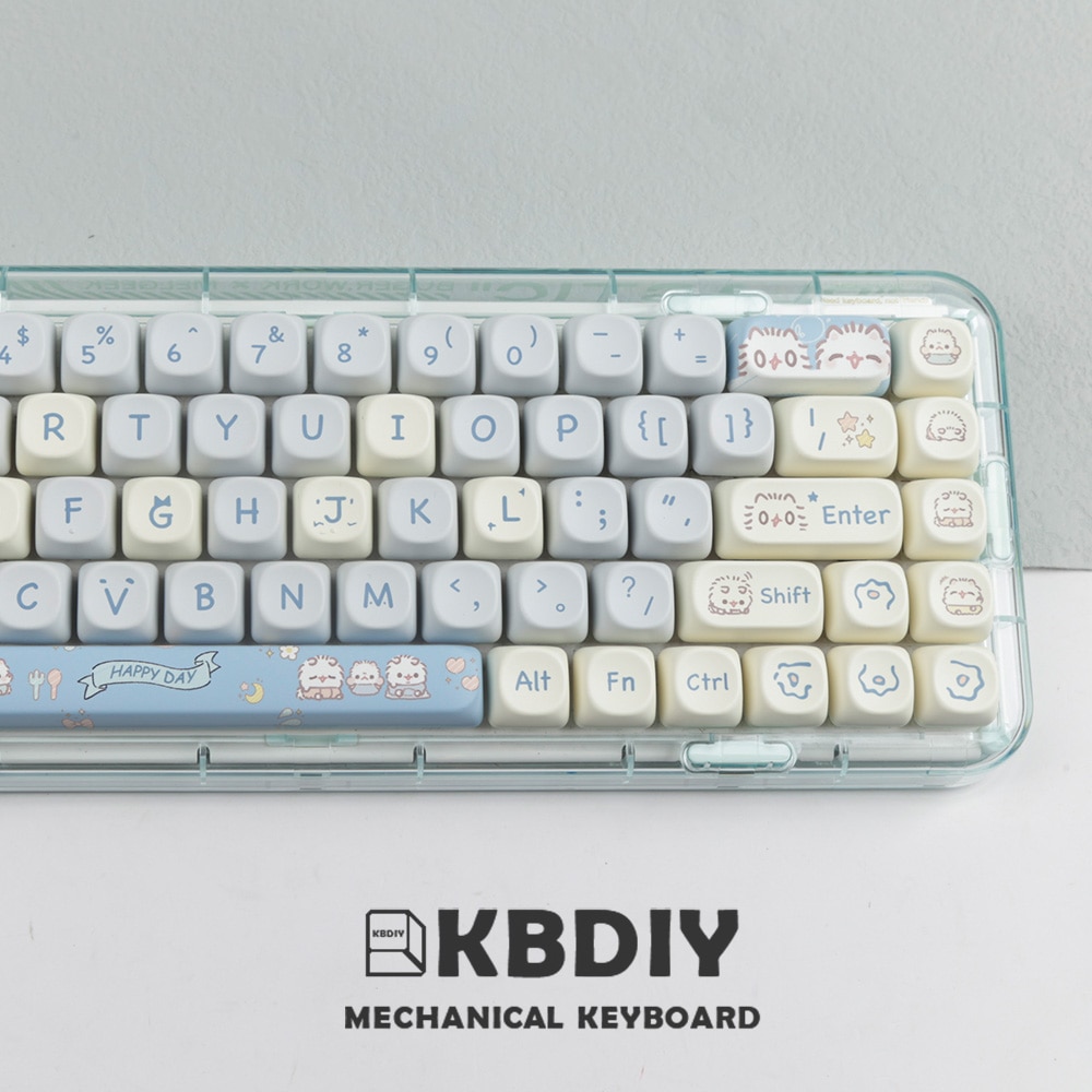 KBDiy 144 Keys Set MOA Profile Cute Cat Custom PBT Keycap for Mechanical Gaming Keyboard Keycaps 4 - GMK Keycap