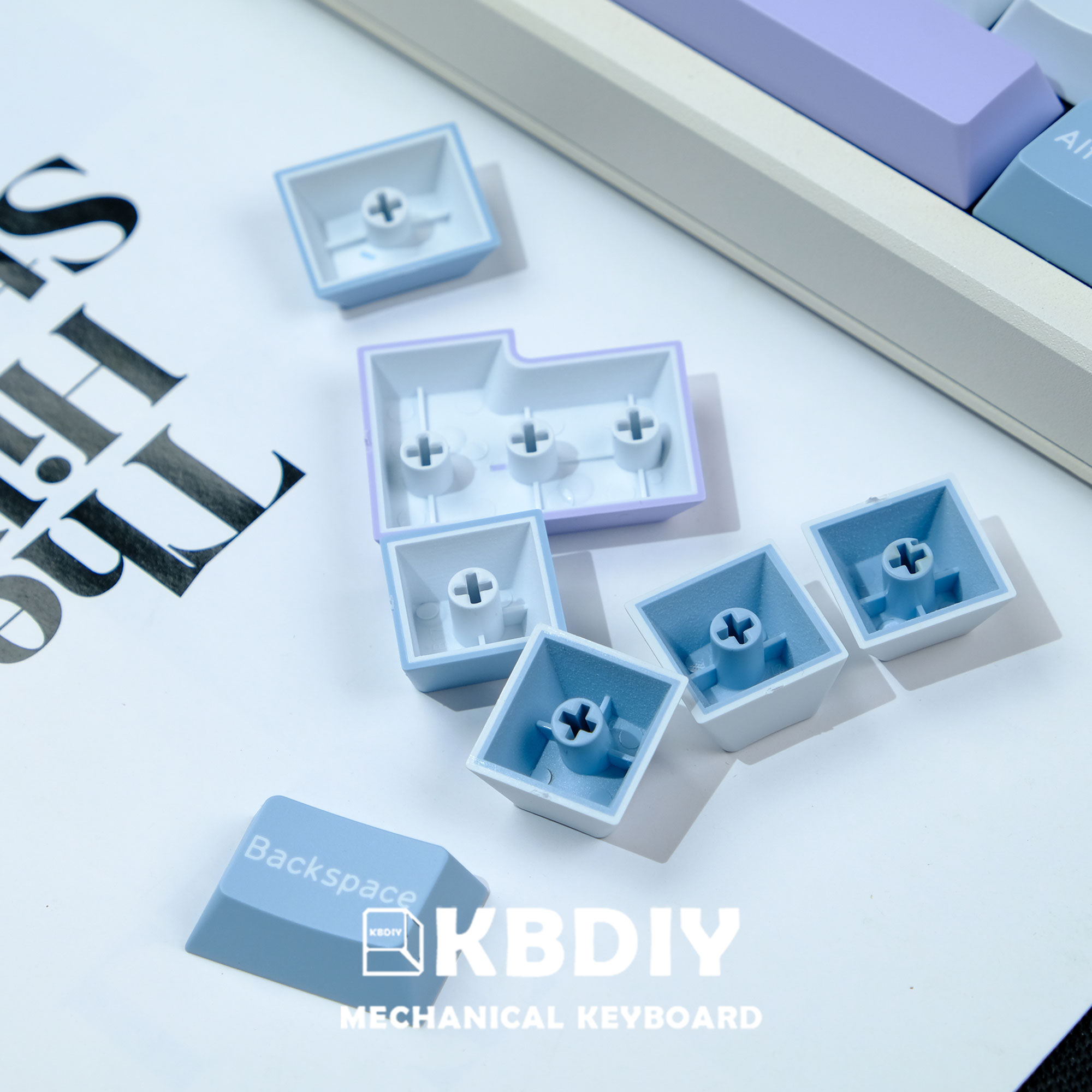 KBDiy 173 Keys Set Cherry Profile PBT Keycap GMK Illusion DIY Custom Blue Key Caps for 4 - GMK Keycap