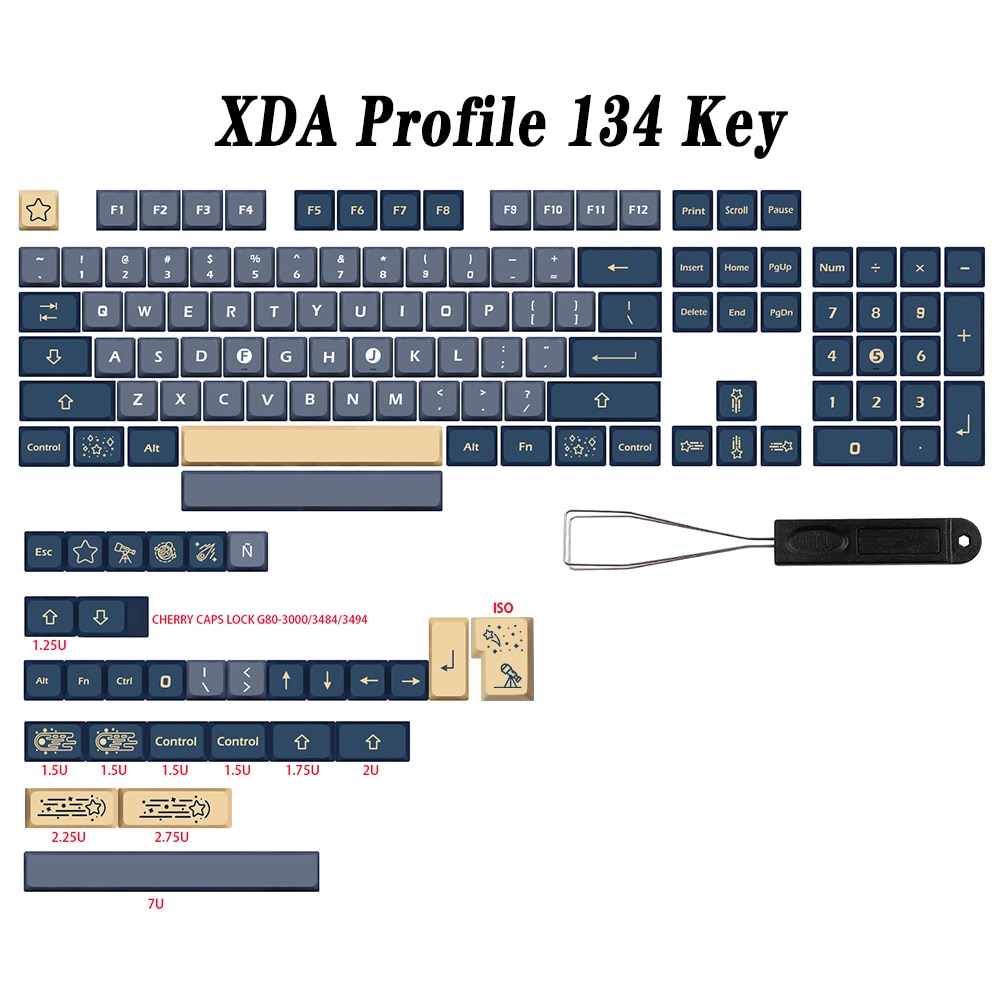 XDA Keycap Stargaze DYE SUB Keycaps For gk61 rk61 64 68 84 980 104 Mechanical Keyboard 5 - GMK Keycap