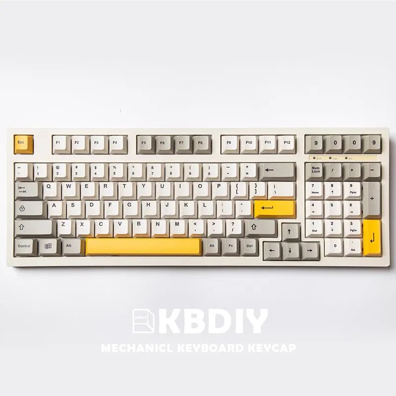 KBDiy 9009 Retro Cherry Profile Keycap 134 Keys Set For Mechanical Keyboard DIY Custom PBT DYE - GMK Keycap