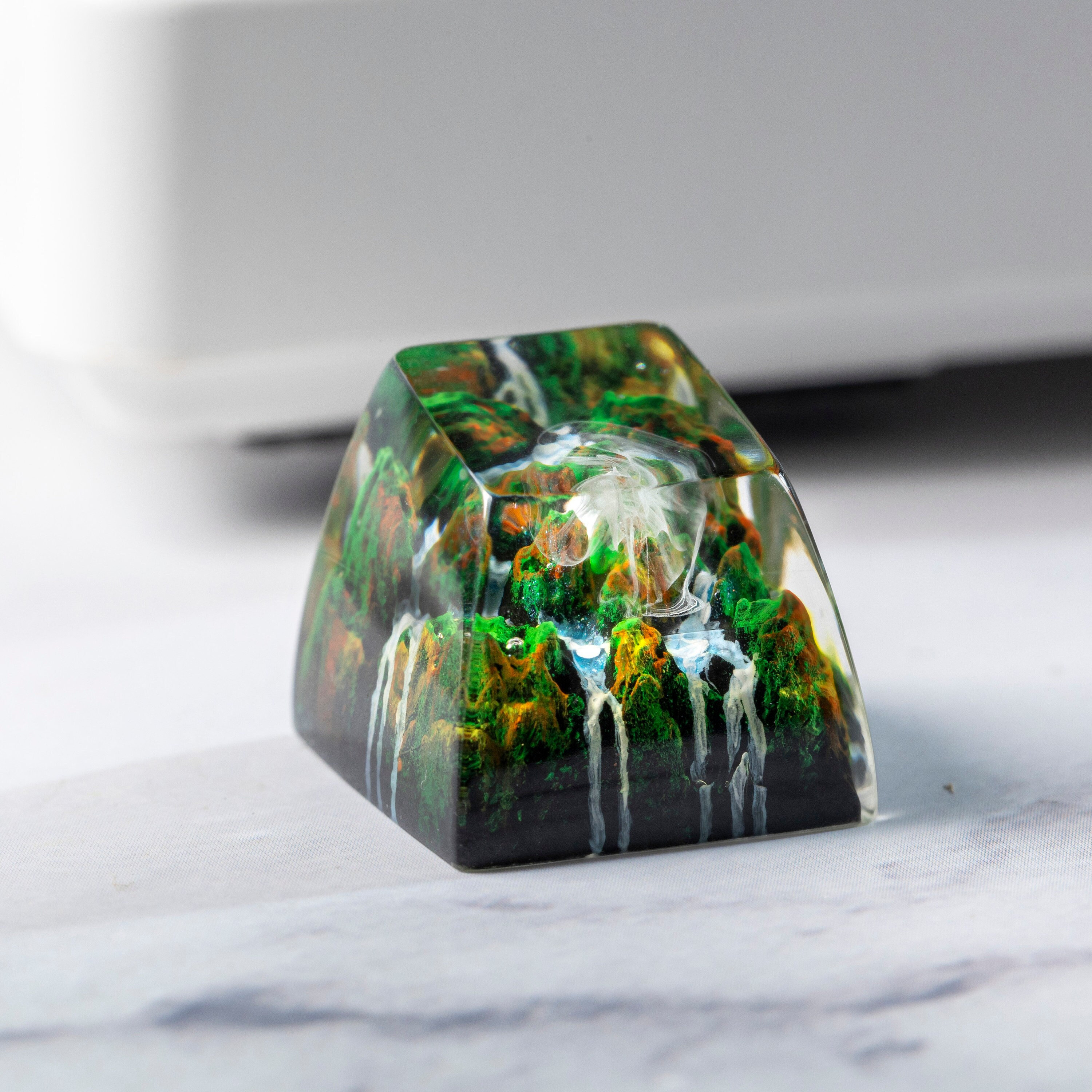 Fantasy Forest Keycap, Landscape Keycap, Keycap for Cherry MX Switches Keyboard, Handmade Gift