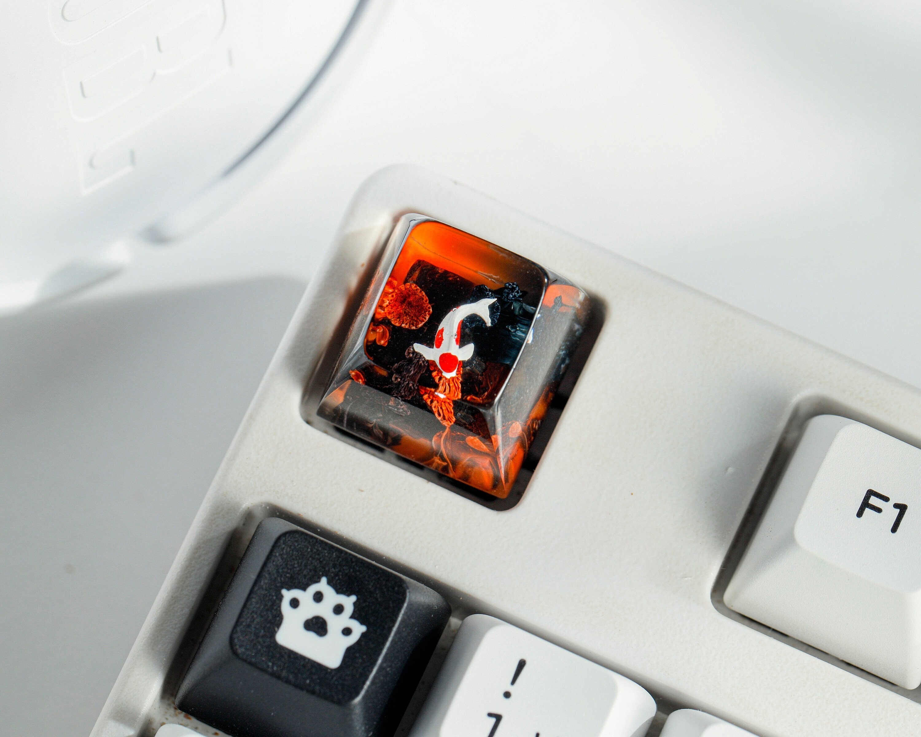 The Koi Fish Keycap, Artisan Keycap, Koi fish Resin, Keycap for Mx Cherry Keyboard, Japanese Koi, Gift for Him