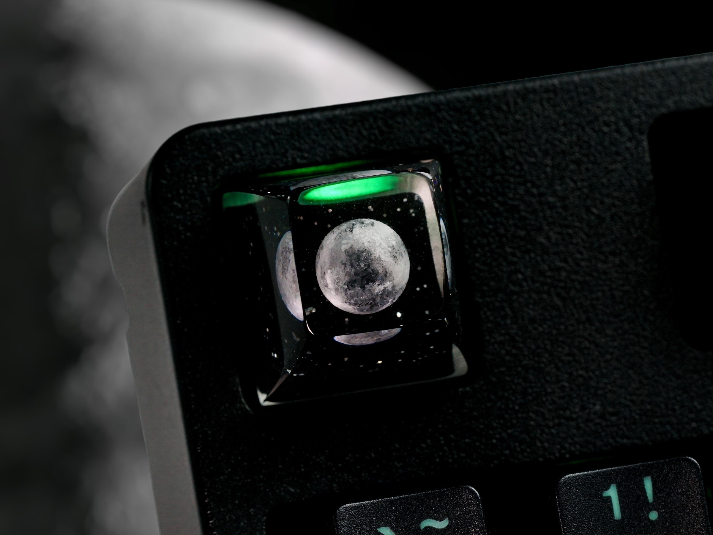 Moon Keycap, Planet Keycap, Artisan Keycap, Galaxy Keycap, Universe Keycap, Keycap for MX Cherry Keyboard, Handmade Gift