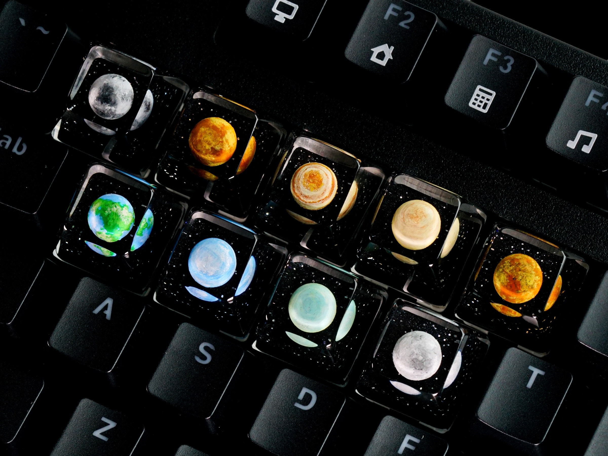 Planet Keycap, Solar Systerm Keycap, Galaxy Keycap, Universe Keycap,  Keycap for  MX Cherry Switches Michanical Keyboard, Handmade Gift