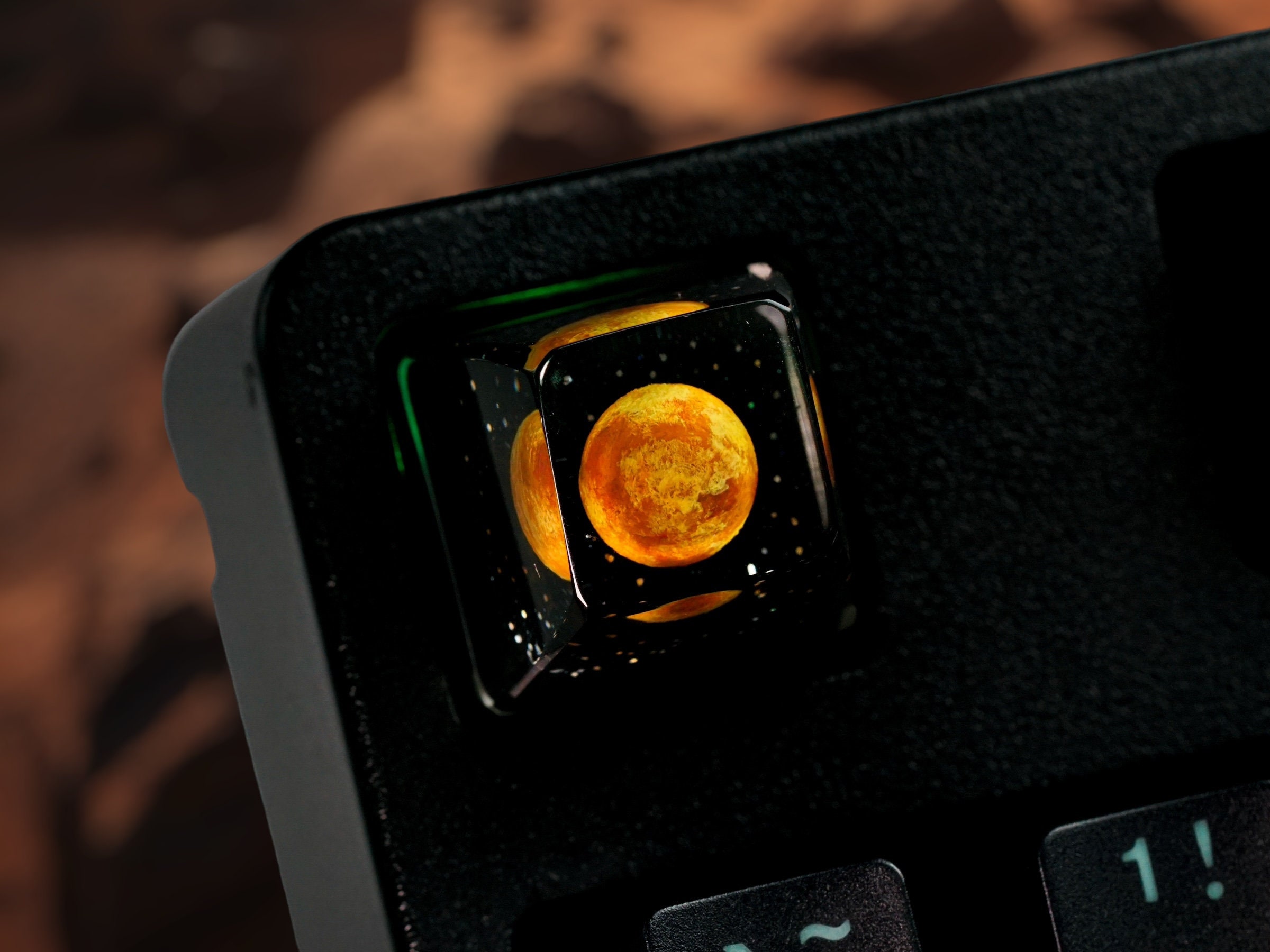Mars Keycap, Planet Keycap, Artisan Keycap, Solar System Keycap, Universe Keycap, Keycap for  MX Cherry Keyboard, Handmade Gift