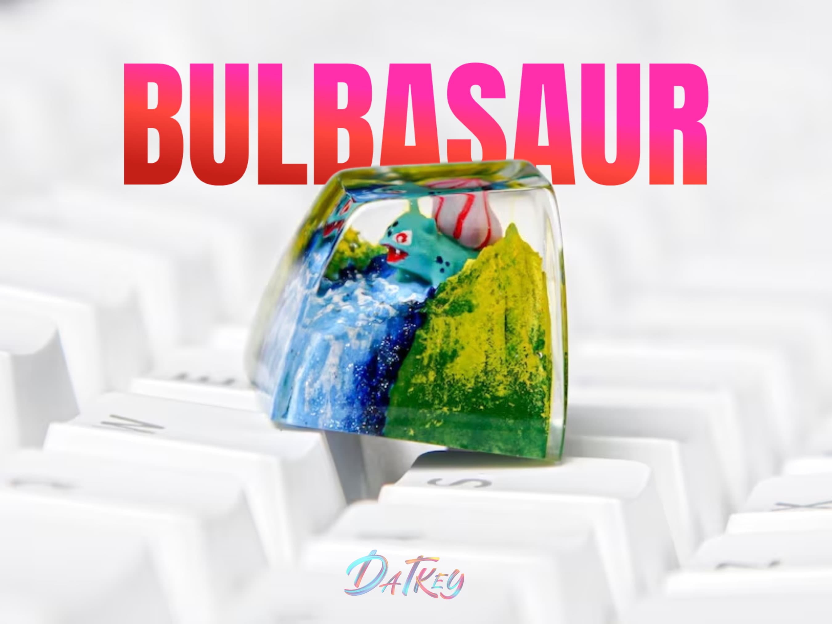 Bulbasaur Keycap, Pokemon Keycap, Artisan Keycap, Resin Keycap For MX Cherry Keyboard, Gift for Him