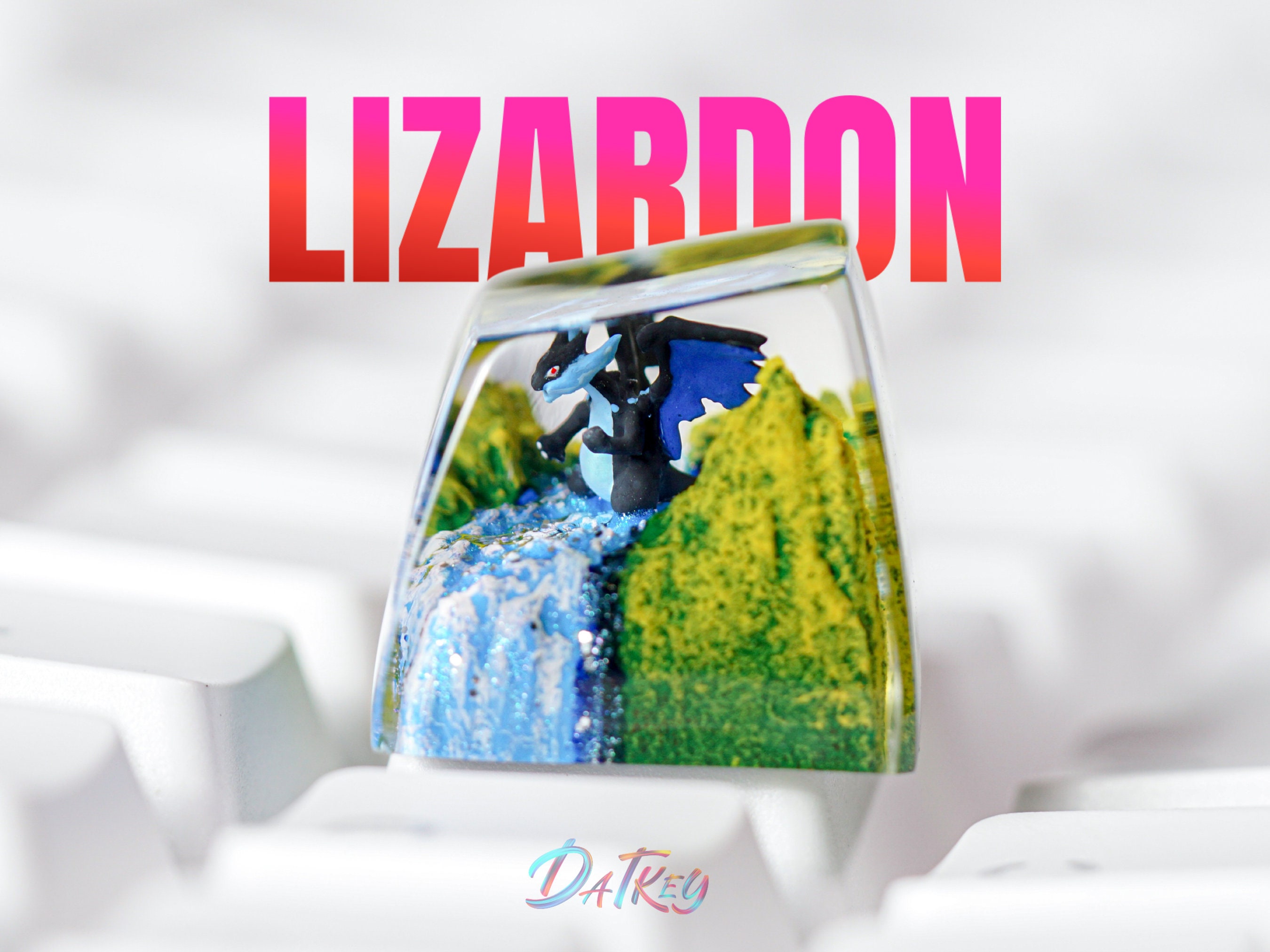 Lizardon Mega X Keycap, Pokemon Keycap, Artisan Keycap, Esc Keycap, Keycap for MX Cherry Switches Keyboard, Handmade Gift