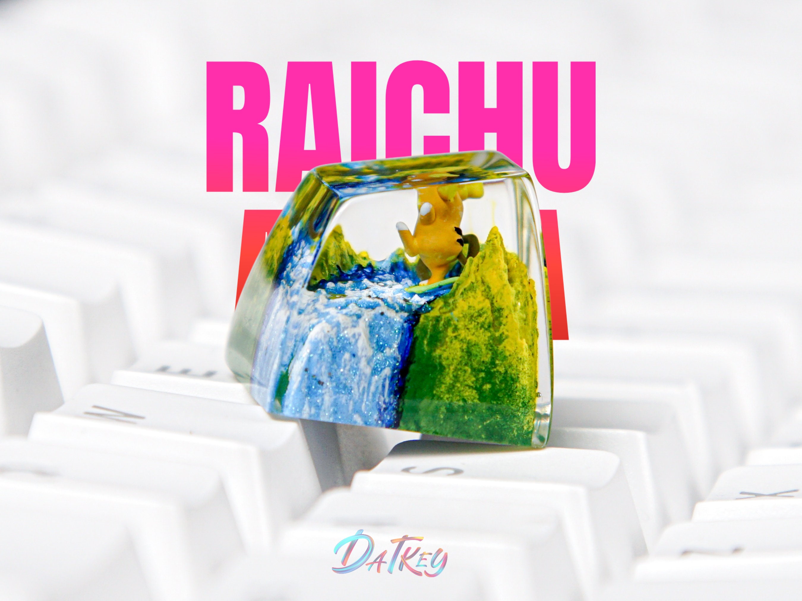 Raichu Alola Keycap, Pokemon Keycap, Artisan Keycap, Esc Keycap, Keycap for MX Cherry Switches Keyboard, Handmade Gift