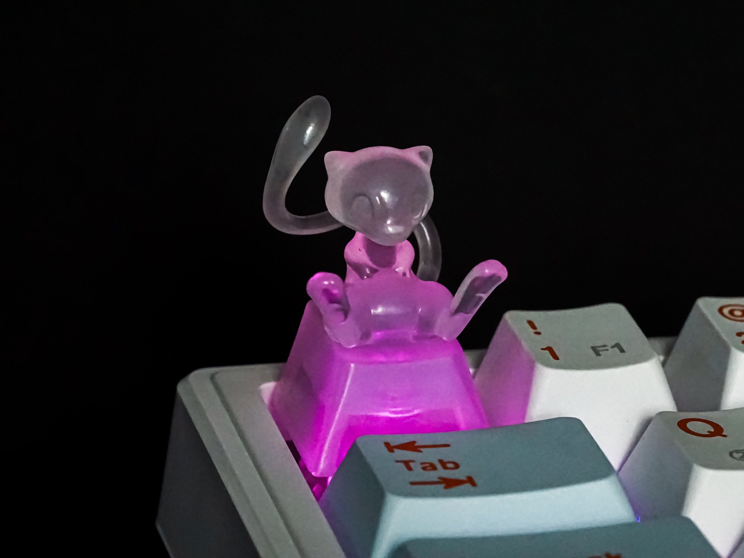 Shiny Mew Keycap, Pokemon Keycap, Keycap for MX Cherry Switches Michanical Keyboard, Anime Keycap, Handmade Gift