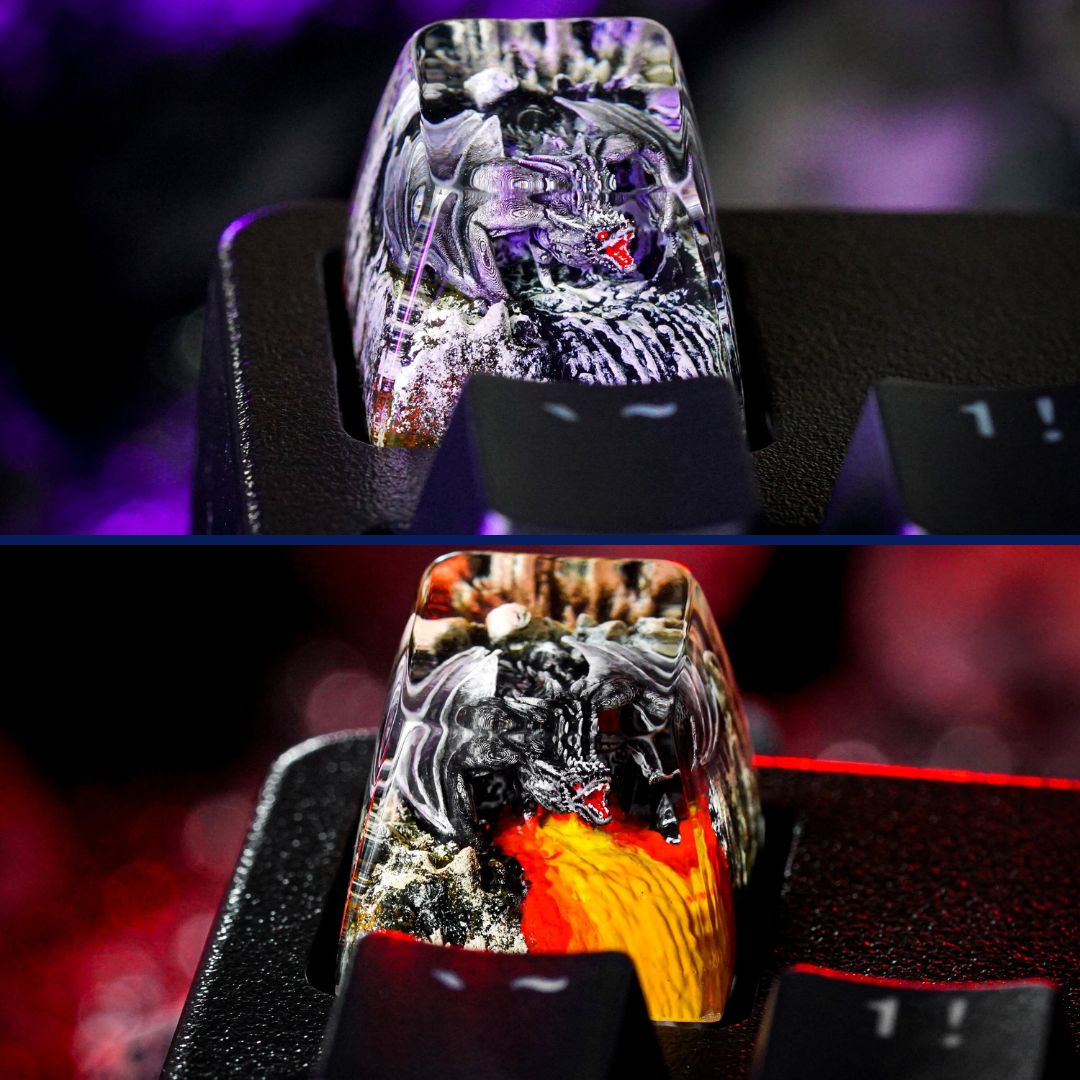 Dark Fire Dragon Keycap- Artisan Keycap- Dragon Keycap