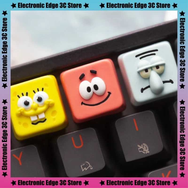 Cute Resin Keycaps Cherry Profile Layered Drip Glue Anime Keyboard Keycap